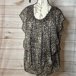 Leopard printed dress top - Large - B1